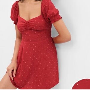 GAP Red Puff Sleeve Dress
